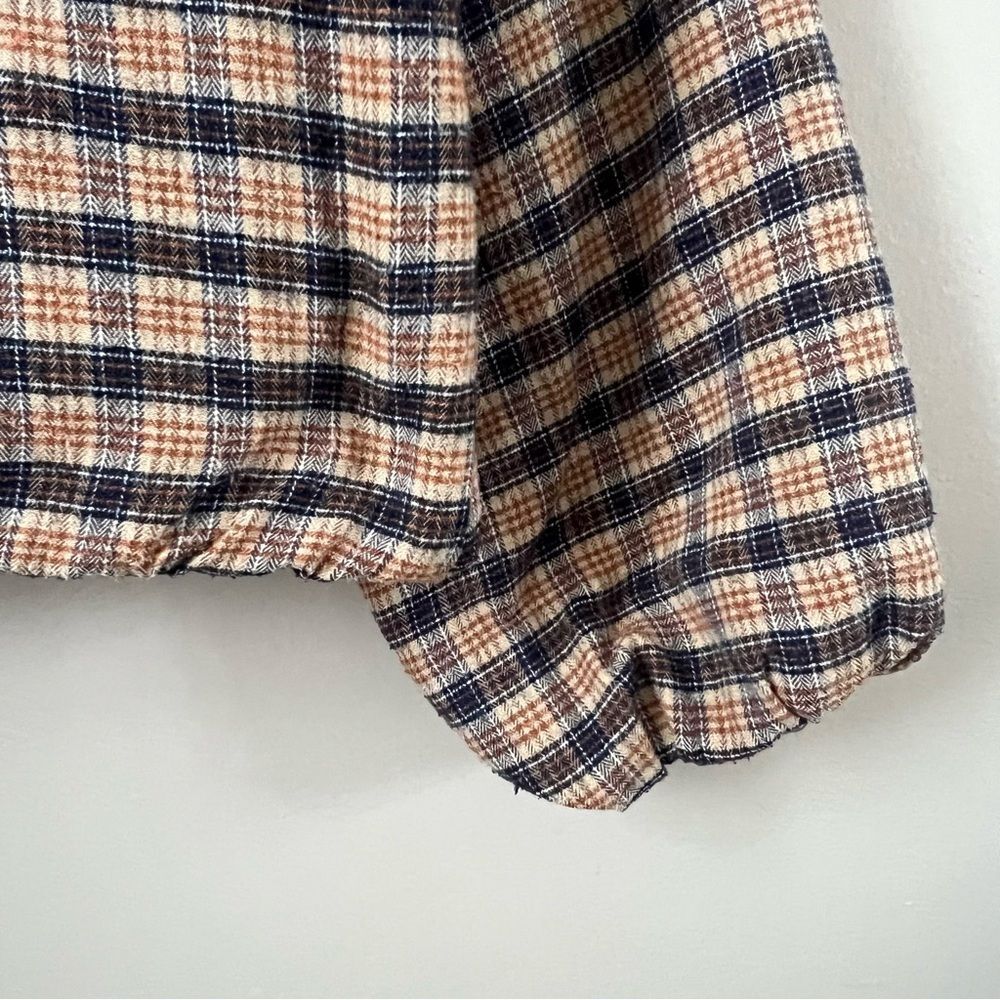Shein Flannel Quilted Plaid Puffer Cropped  Women's Shacket Jacket Coat Size M - Picture 8 of 16